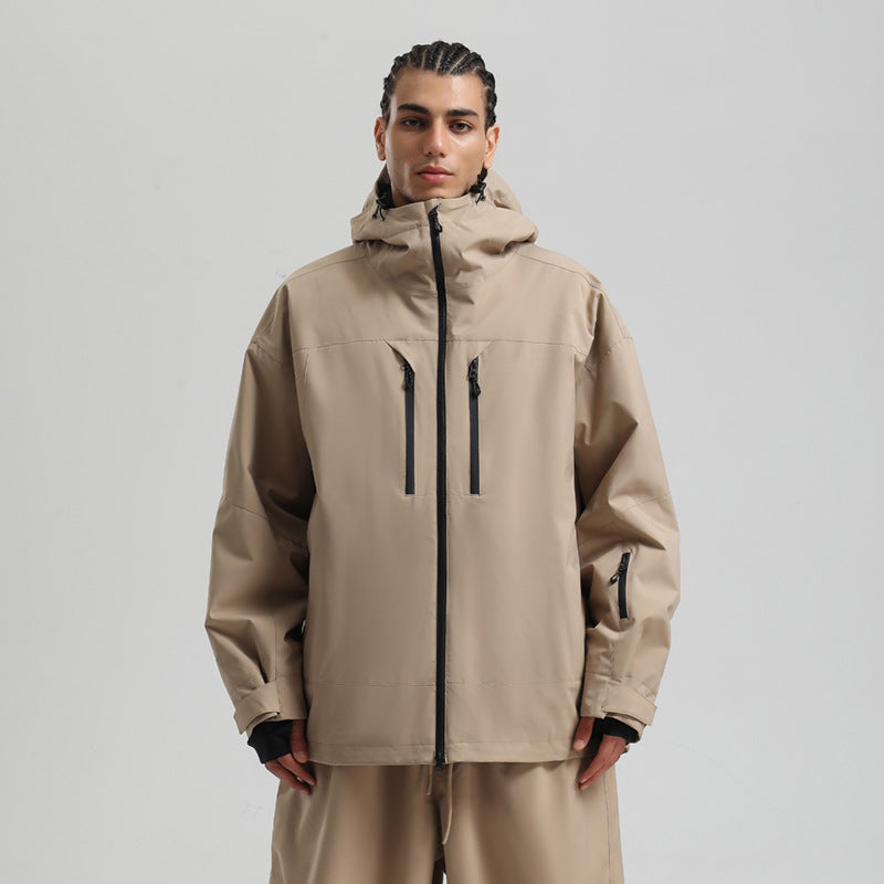 Men's Waterproof Breathable And Loose Zip Ski Suit Jacket MerchMallow