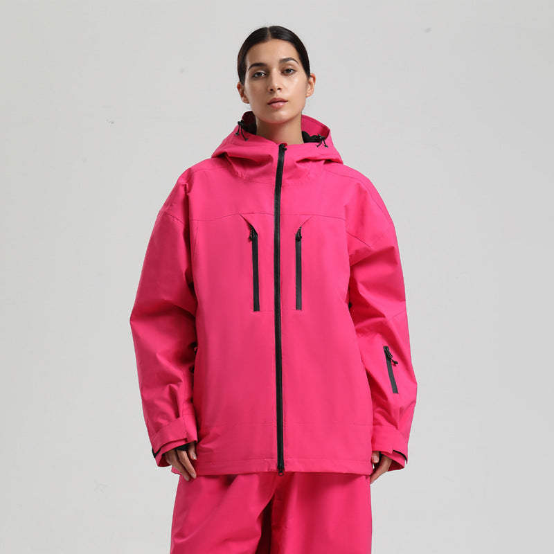 Men's Waterproof Breathable And Loose Zip Ski Suit Jacket MerchMallow