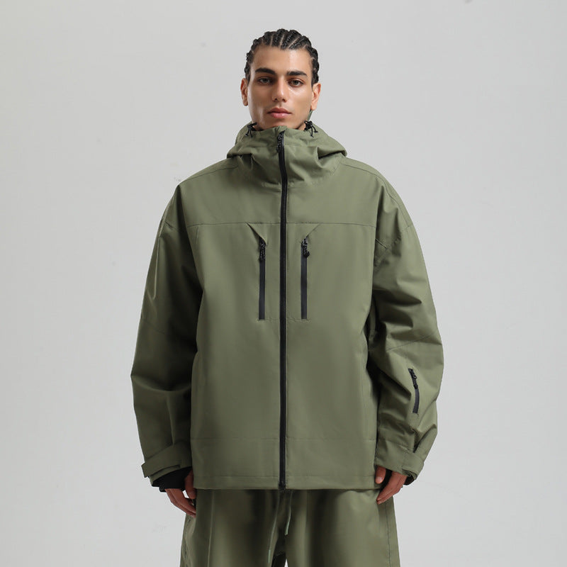 Men's Waterproof Breathable And Loose Zip Ski Suit Jacket MerchMallow