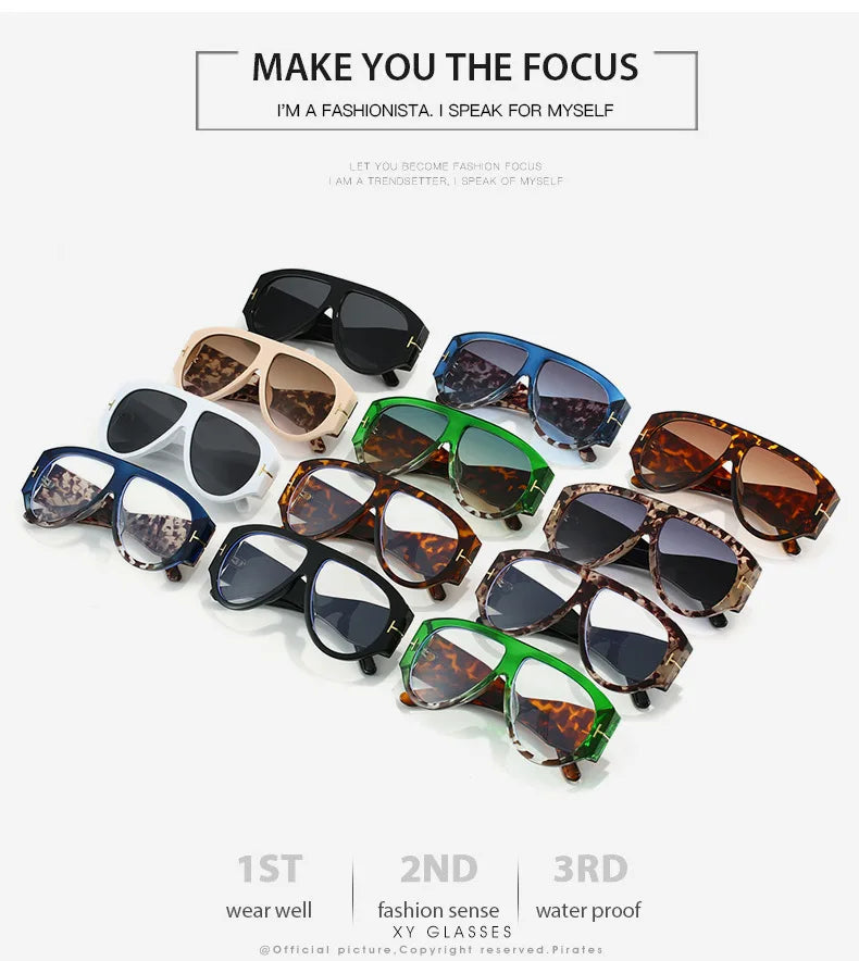 Collection of colorful fashion pilot sunglasses for women with UV400 protection and large frames