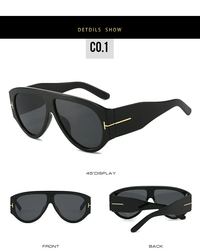 Fashion Pilot Sunglasses Women Brand Designer Large Frame Ins UV400 Ladies Shades Glasses