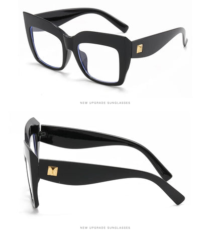 Oversized Square Women's Glasses Frames Fashion Black Anti Blue Light Eyeglasses Optical Lenses Female Luxury Brand Big Eyewear
