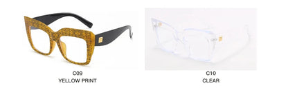 Oversized Square Women's Glasses Frames Fashion Black Anti Blue Light Eyeglasses Optical Lenses Female Luxury Brand Big Eyewear