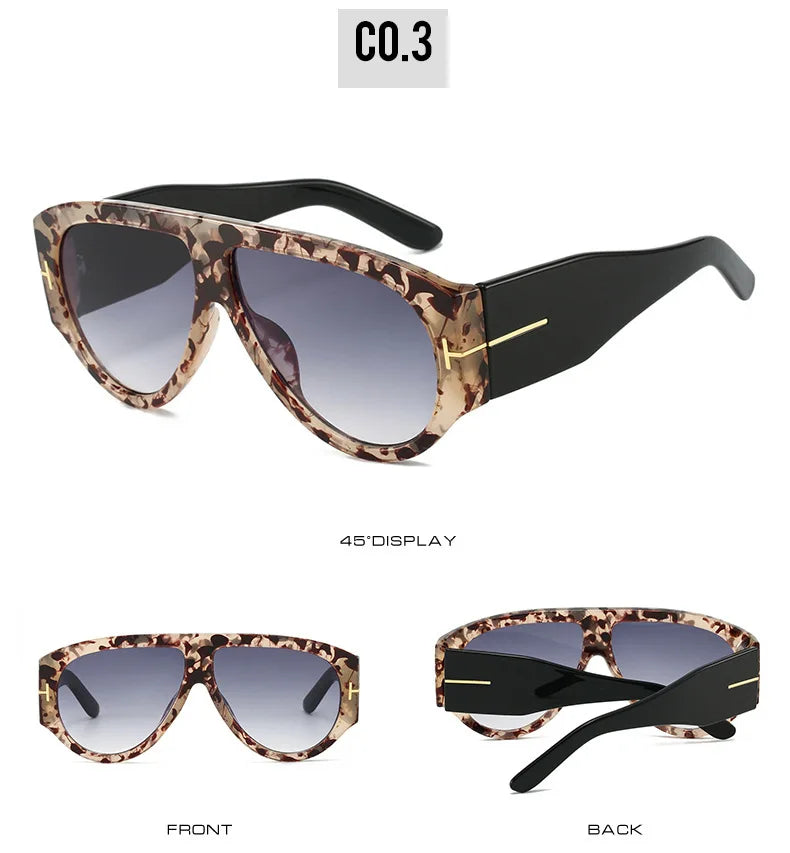 Fashion Pilot Sunglasses Women Brand Designer Large Frame Ins UV400 Ladies Shades Glasses