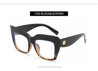 Oversized Square Women's Glasses Frames Fashion Black Anti Blue Light Eyeglasses Optical Lenses Female Luxury Brand Big Eyewear