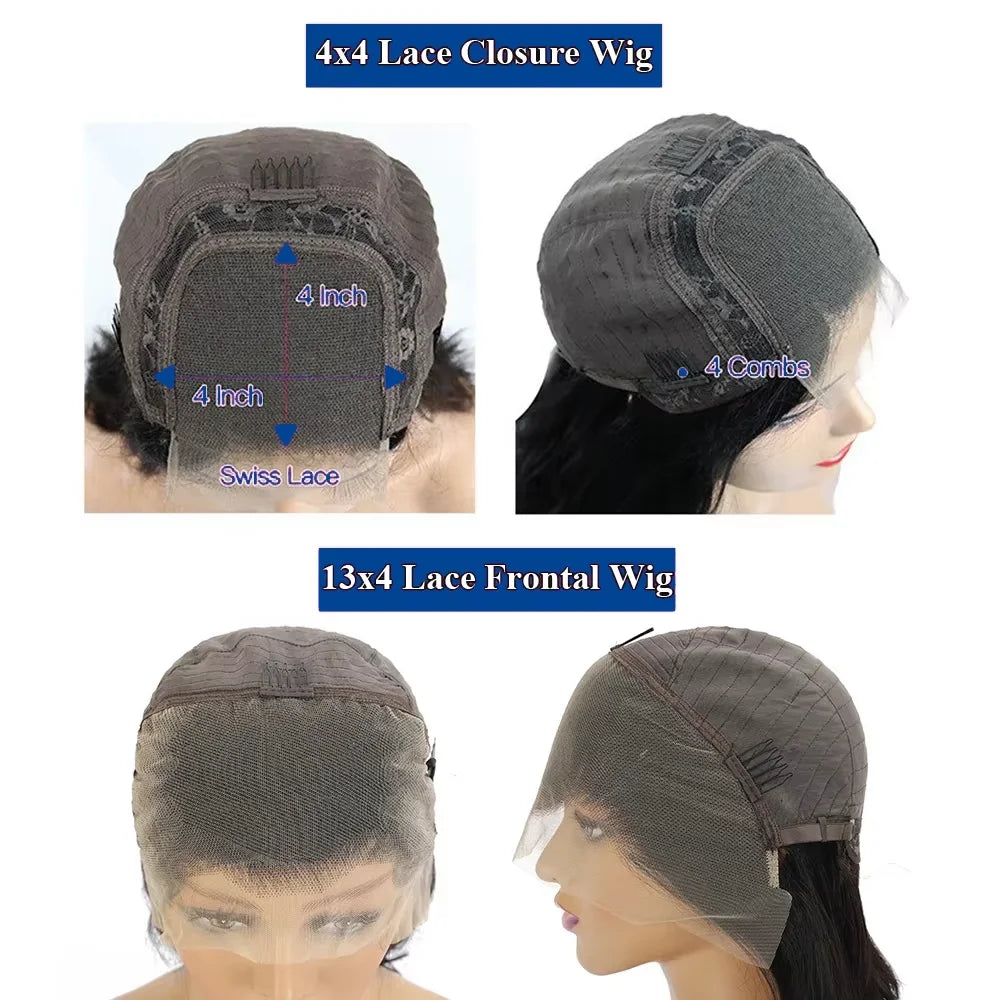 Curly 100% Human Hair Wig 200% Deep Wave Short Bob Wigs 13×4 Lace Front Brazilian Remy Wig for Women 12 14 Inch For Women