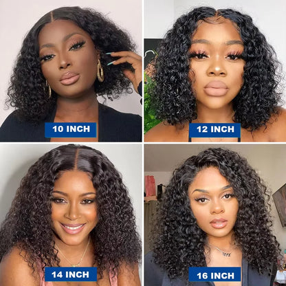 Curly 100% Human Hair Wig 200% Deep Wave Short Bob Wigs 13×4 Lace Front Brazilian Remy Wig for Women 12 14 Inch For Women