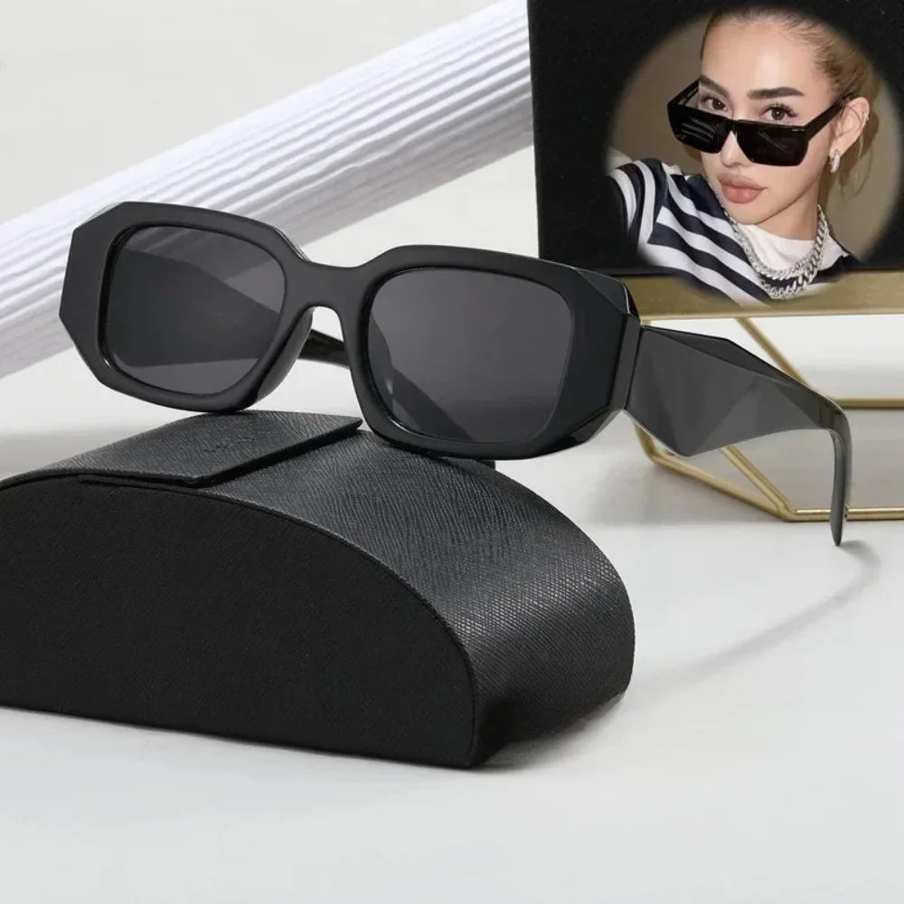 Unisex men's sunglasses with black square resin frames and anti-reflective multi-layer lenses