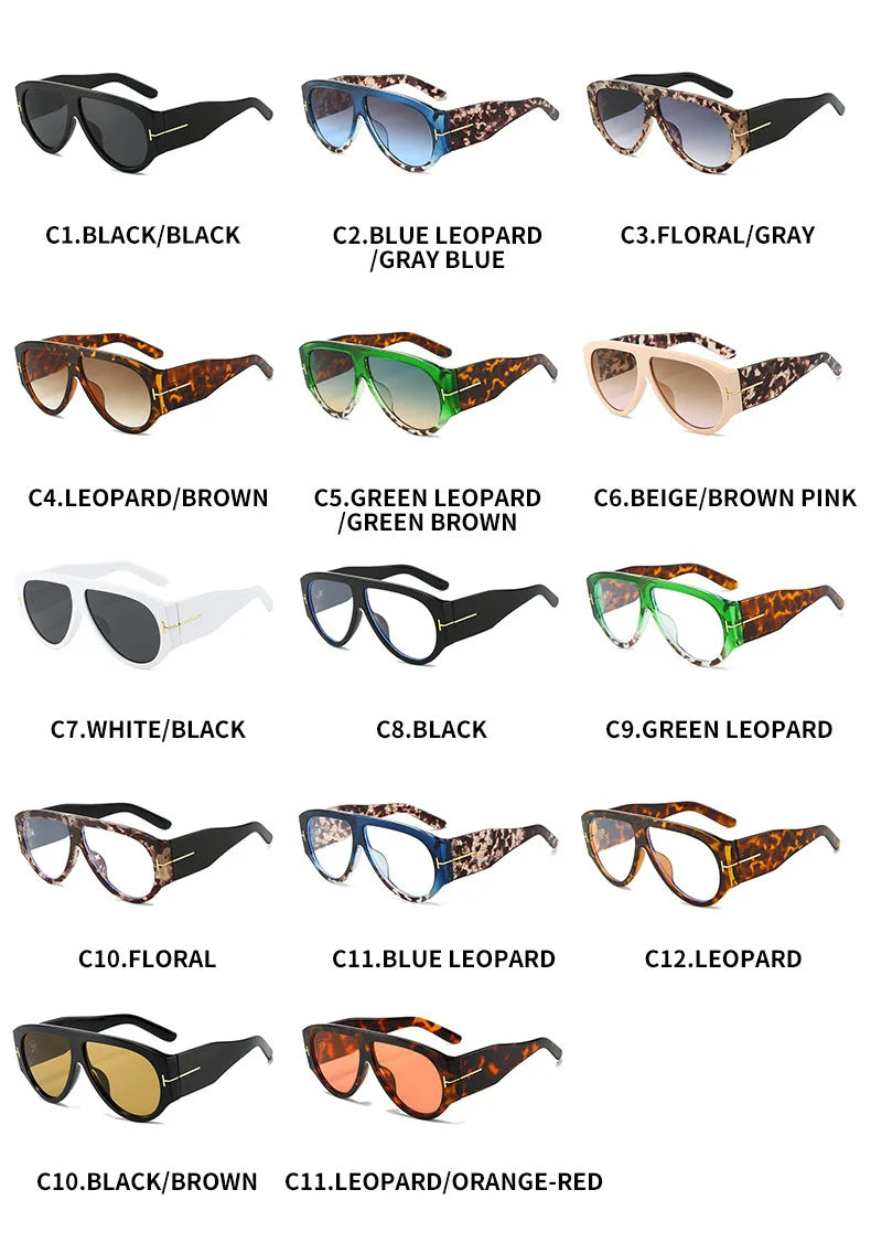 Fashion Pilot Sunglasses Women Brand Designer Large Frame Ins UV400 Ladies Shades Glasses