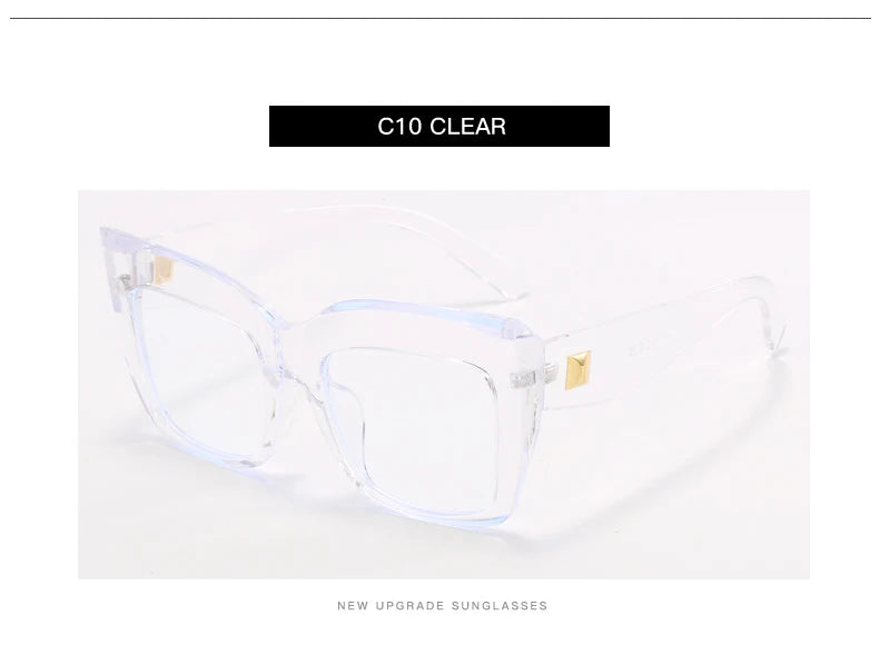 Oversized Square Women's Glasses Frames Fashion Black Anti Blue Light Eyeglasses Optical Lenses Female Luxury Brand Big Eyewear