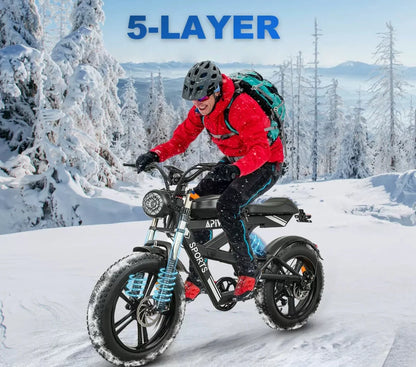 20-inch E-Bike mountain off-road cycling bicycle with 1000W powerful motor 48V-20ah energy-saving battery urban electric bicycle