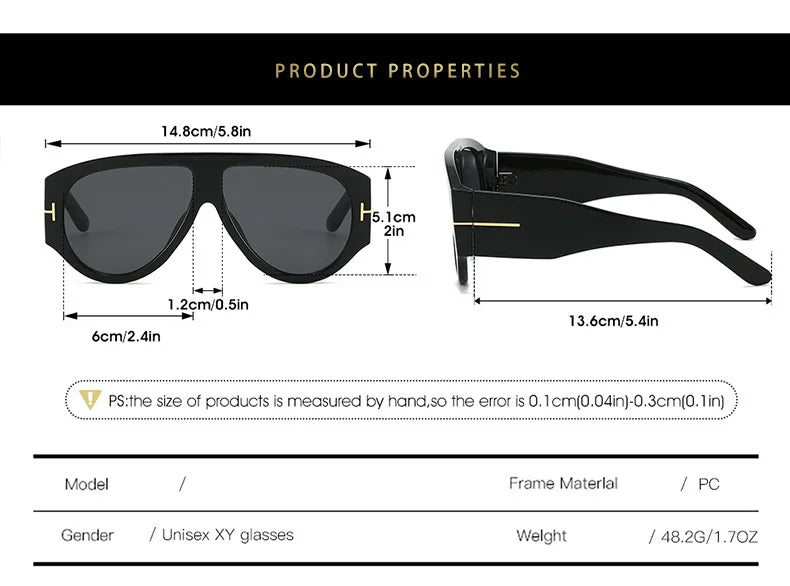 Fashion Pilot Sunglasses Women Brand Designer Large Frame Ins UV400 Ladies Shades Glasses