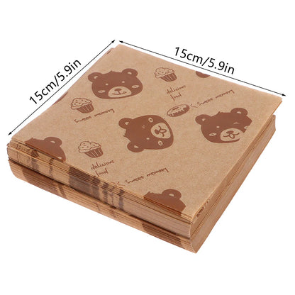 100PC Sandwich Packaging Paper Food Grade Without BisphenolA Oil Resistant Paper Bread Sandwich Fries Oilpaper Baking Tools