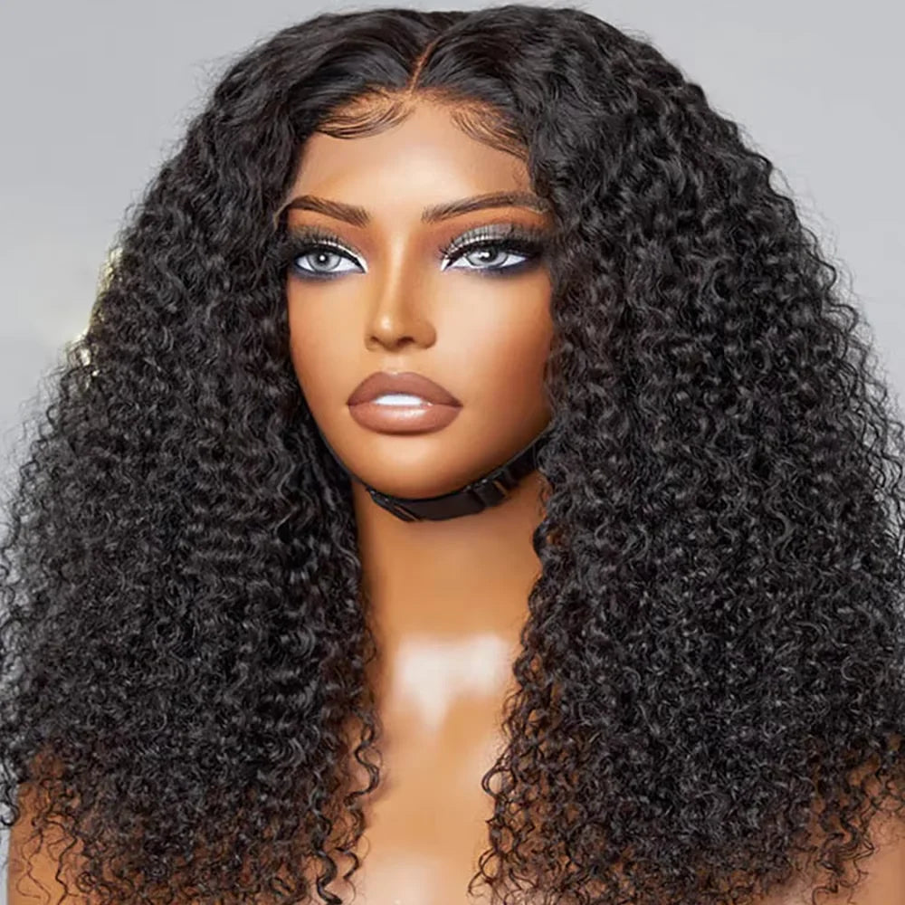 Curly 100% human hair deep wave bob wig with 13x4 lace front and transparent Swiss lace base, Brazilian Remy hair.