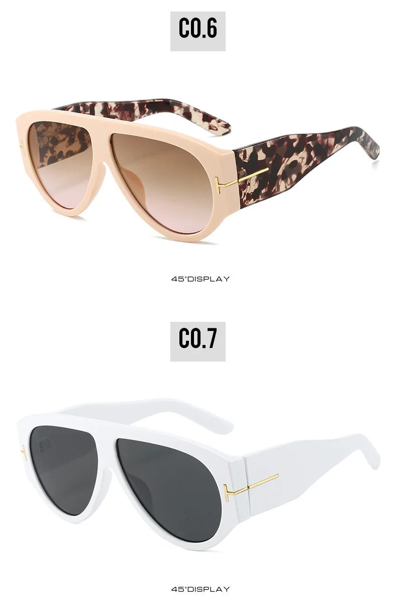 Fashion Pilot Sunglasses Women Brand Designer Large Frame Ins UV400 Ladies Shades Glasses