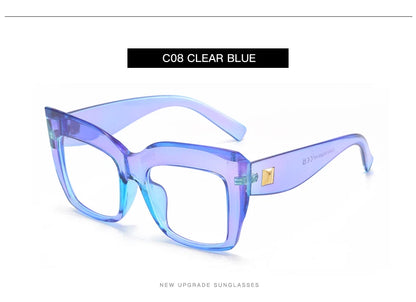 Oversized Square Women's Glasses Frames Fashion Black Anti Blue Light Eyeglasses Optical Lenses Female Luxury Brand Big Eyewear