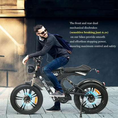 20-inch E-Bike mountain off-road cycling bicycle with 1000W powerful motor 48V-20ah energy-saving battery urban electric bicycle