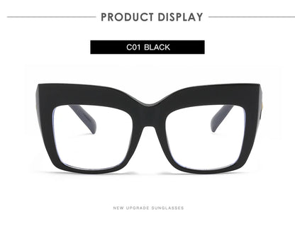 Oversized Square Women's Glasses Frames Fashion Black Anti Blue Light Eyeglasses Optical Lenses Female Luxury Brand Big Eyewear