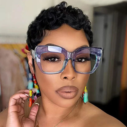 Oversized Square Women's Glasses Frames Fashion Black Anti Blue Light Eyeglasses Optical Lenses Female Luxury Brand Big Eyewear