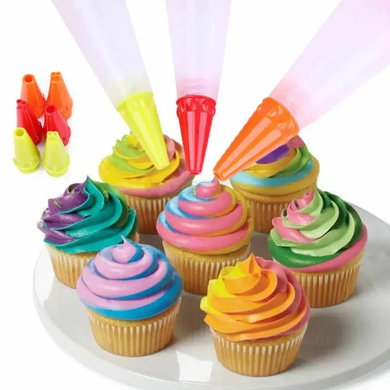 Food writing pen silicone piping icing tool with colorful cupcakes decoration