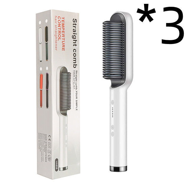 New 2 In 1 Hair Straightener Hot Comb Negative Ion Curling Tong Dual-purpose Electric Hair Brush MerchMallow