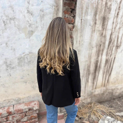 Autumn And Winter Leisure Solid Color Woolen Blazer MerchMallow