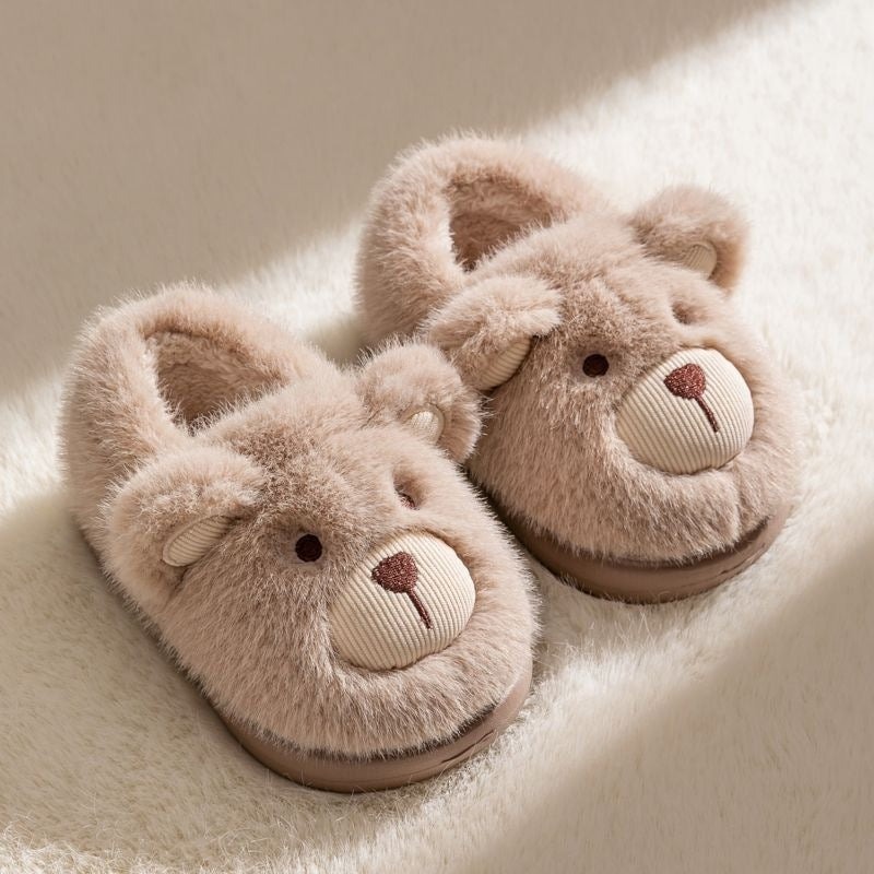 Plush Slippers Home Cotton Slippers Heel-wrapping Shoes Boys And Girls Warm Shoes MerchMallow