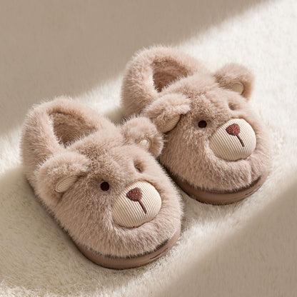 Plush Slippers Home Cotton Slippers Heel-wrapping Shoes Boys And Girls Warm Shoes MerchMallow