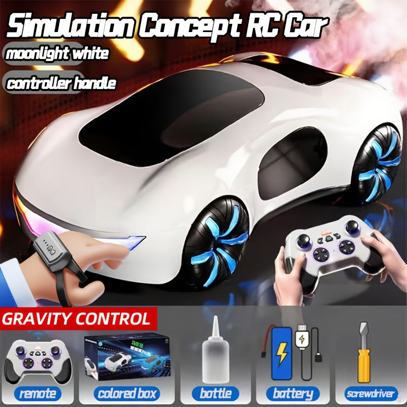 RC Car Remote Control with Gesture Double Spray 360° Rotation, High-Speed Wireless, LED Headlights& Underglow, Durable Plastic Body-for Birthdays, Christmas, Halloween Toys Gifts Remote Control Car