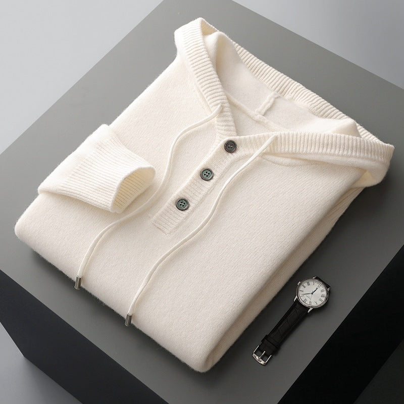 Men's American-style Warm High-grade Button Hoodie Sweater MerchMallow