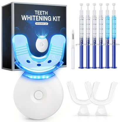 Teeth Whitening Kit, LED Teeth Whitening Light, 2 Trays And Tray Box with Brush, for Quick And Gentle Teeth Whitening.