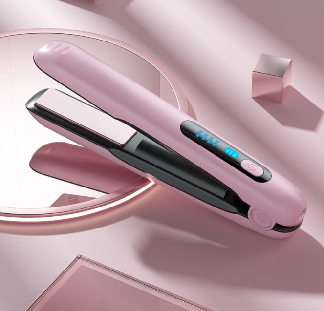 Wireless Hair Straightener Flat Iron Mini 2 IN 1 Roller USB 5000mAh Max 200 Degree Portable Cordless Curler 4 Levels Dry And Wet Uses MerchMallow