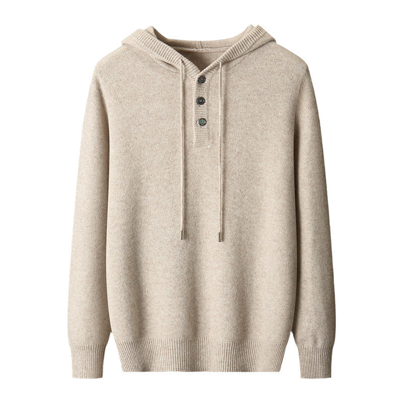 Men's American-style Warm High-grade Button Hoodie Sweater MerchMallow