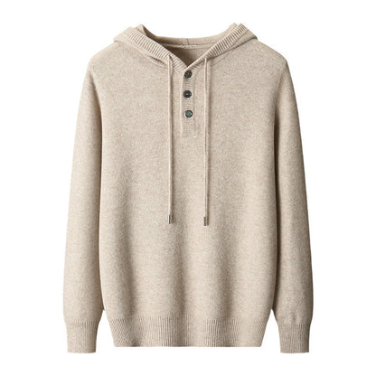 Men's American-style Warm High-grade Button Hoodie Sweater MerchMallow