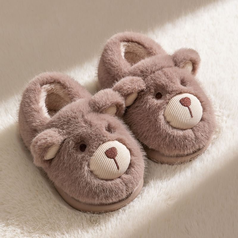 Plush Slippers Home Cotton Slippers Heel-wrapping Shoes Boys And Girls Warm Shoes MerchMallow