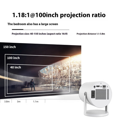 Portable Projector Small Straight Projector For Home Use 180 Degrees Projection Angle Automatic Focus Home Video Projector MerchMallow