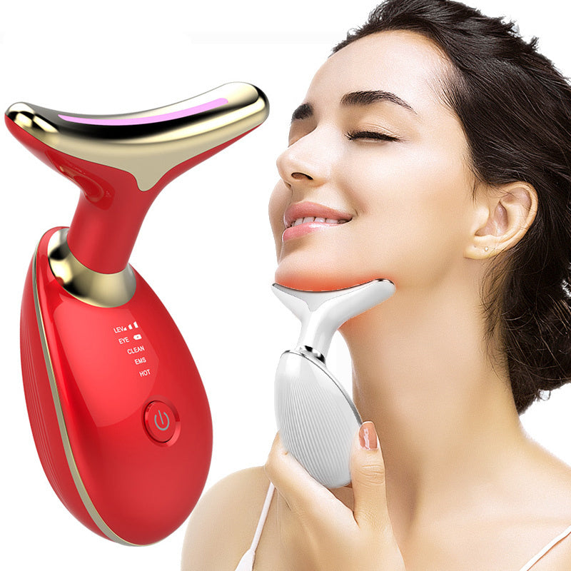 EMS Thermal Neck Lifting And Tighten Massager Electric Microcurrent Wrinkle Remover MerchMallow