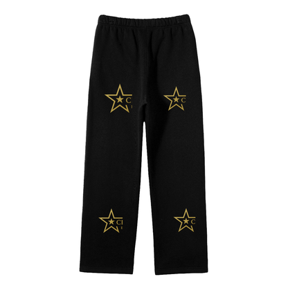 CE Unisex Solid Color Fleece Straight Leg Pants
