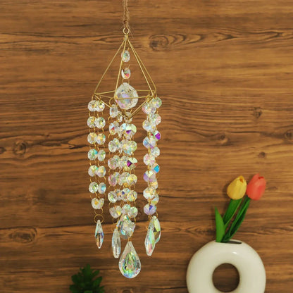 Golden Air Rack Sun Catcher with AB Crystal Pendant Celebrity Goods