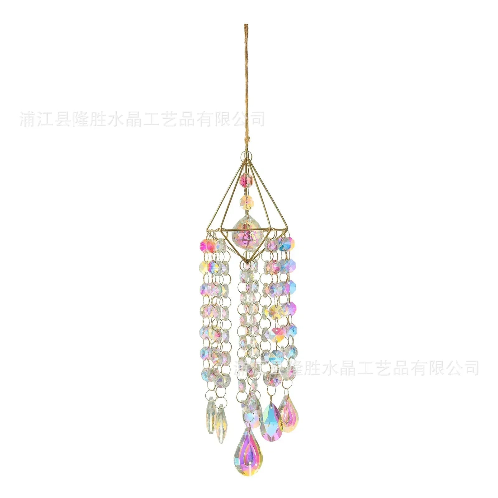Golden Air Rack Sun Catcher with AB Crystal Pendant Celebrity Goods