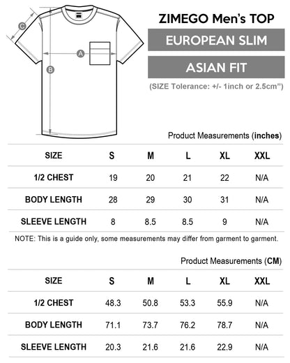 ZIMEGO Mens Chest Pocket T Shirts - Urban Hip Hop Streetwear Hipster Tshirts for Men ZIMEGO MEN